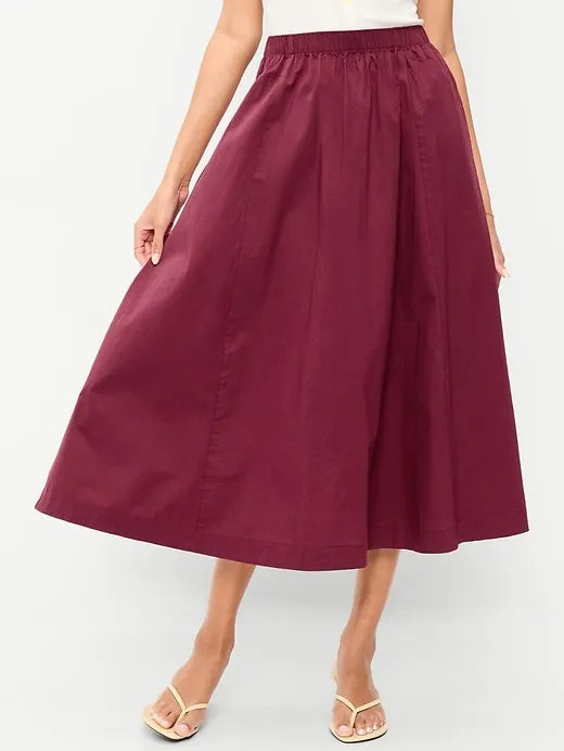 Poplin Midi Skirt