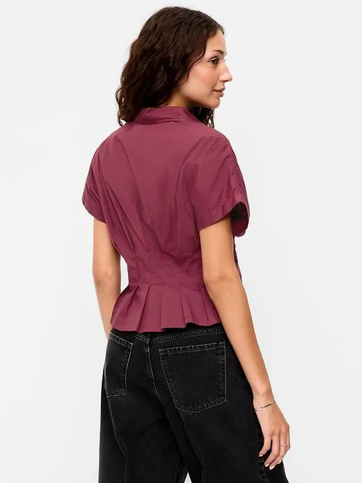 Slim-Waisted Button-Down Shirt