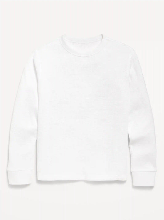 Long-Sleeve Waffle-Knit T-Shirt for Boys