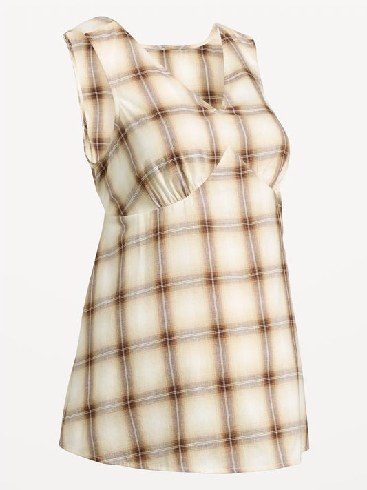 Maternity Sleeveless V-Neck Tie-Back Top