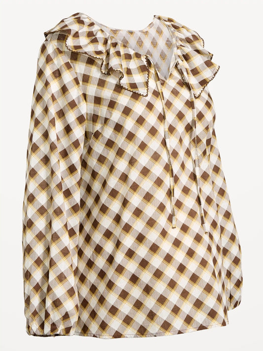 Maternity Ruffle-Collar Popover Top