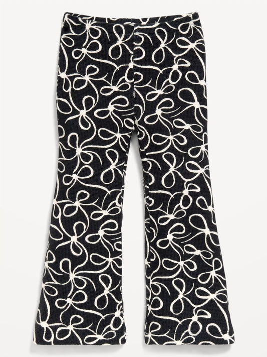 Waffle Knit Flared Leggings for Toddler Girls