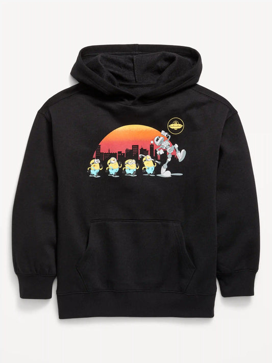 Minions™ Gender-Neutral Oversized Graphic Pullover Hoodie for Kids