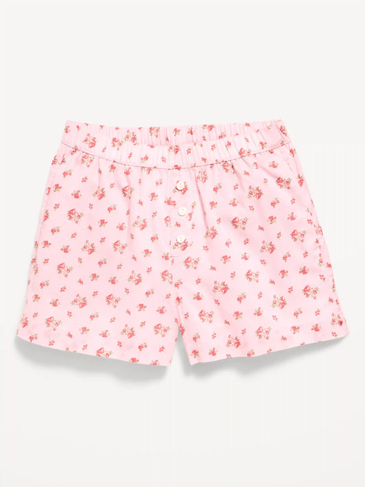 Printed Poplin Boxer Shorts for Girls