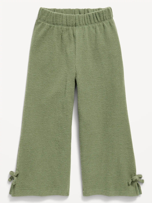 Cozy Ribbed Wide-Leg Pants for Toddler Girls
