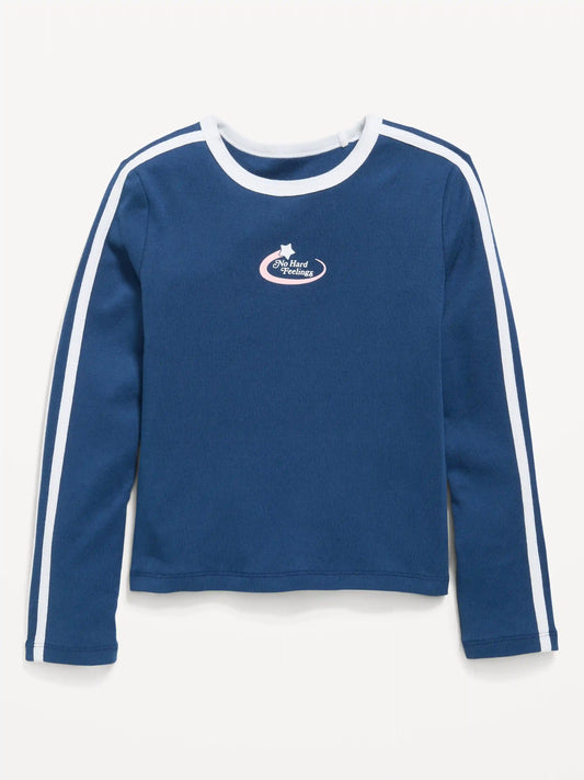 Fitted Long-Sleeve Graphic T-Shirt for Girls