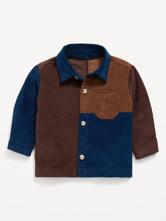 Long-Sleeve Plaid Flannel Shirt for Baby