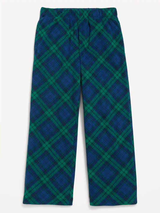 Gender-Neutral Microfleece Plaid Pajama Pants for Kids