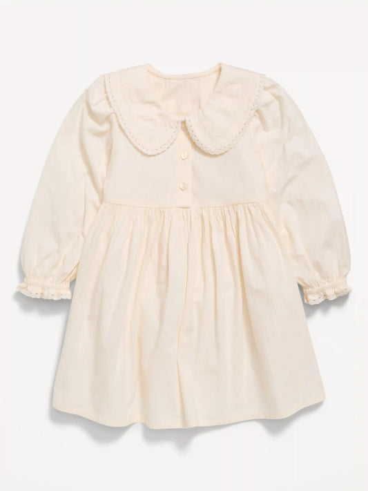 Long-Sleeve Flannel Dress for Toddler Girls