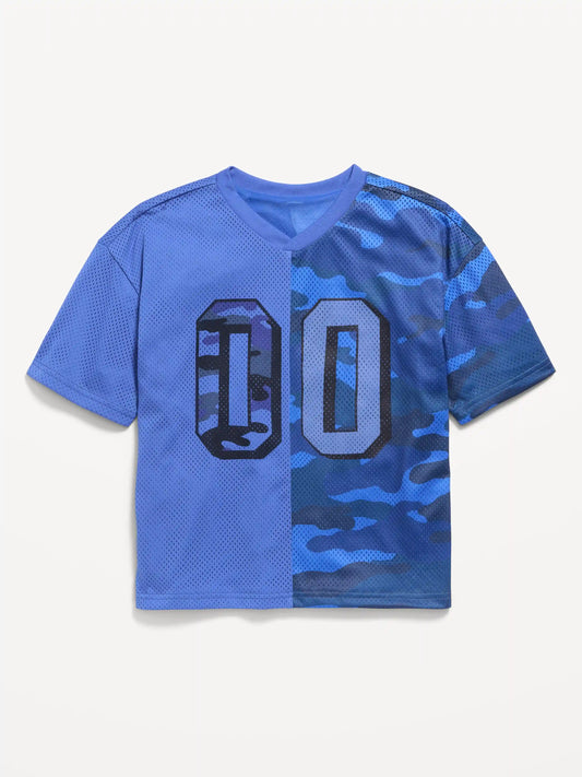 Oversized Mesh Graphic T-Shirt for Boys