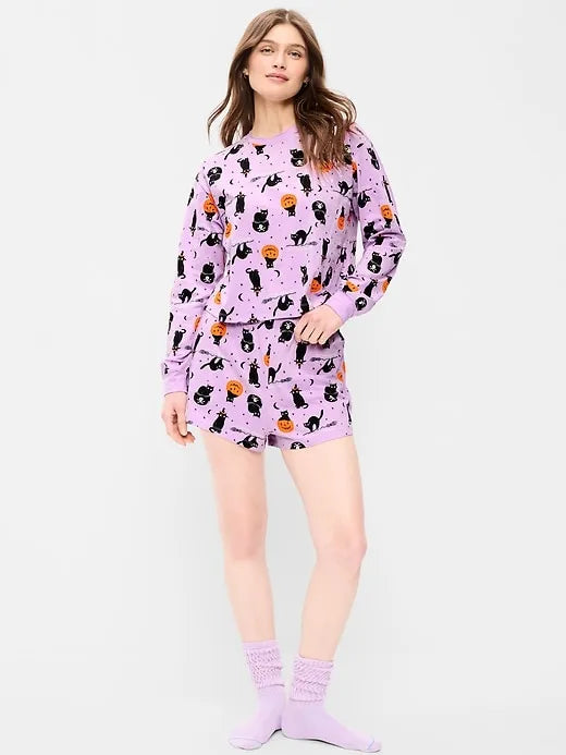 Halloween Pajama T-Shirt and Shorts Set for Women