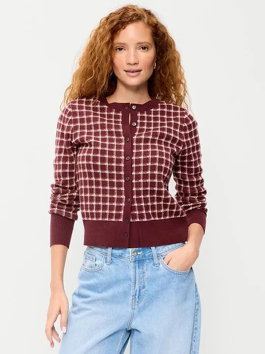 SoSoft Cotton Crew-Neck Cardigan Sweater