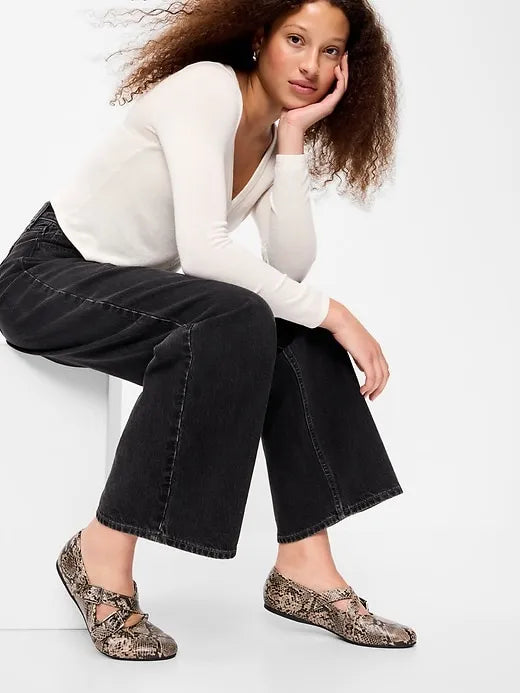 Buckle-Strap Mary Jane Ballet Flats for Women