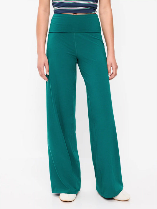 High-Waisted PowerChill Fold-Over Wide-Leg Pants