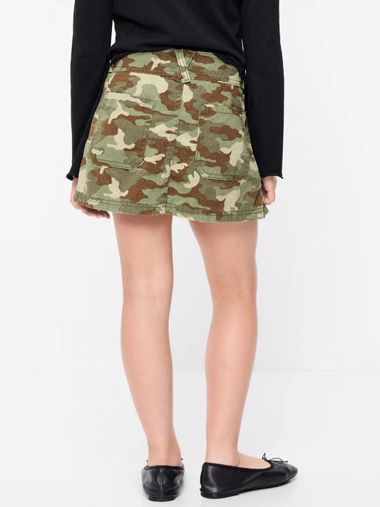 Pleated Utility Twill Skirt for Girls