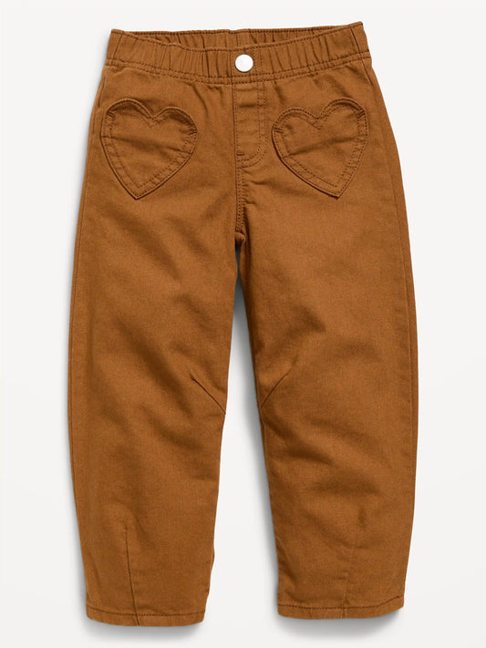 Super Baggy Heart-Pocket Barrel-Leg Jeans for Toddler Girls