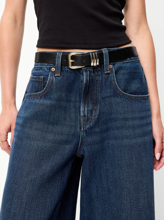 Triple-Loop Skinny Belt for Women