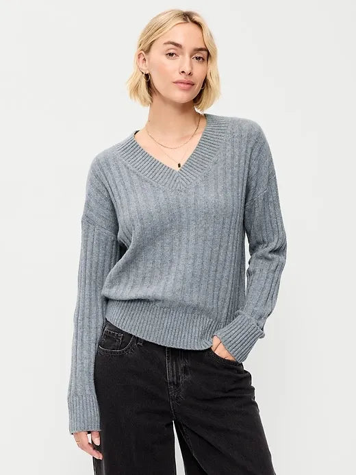 SoSoft Ribbed V-Neck Sweater