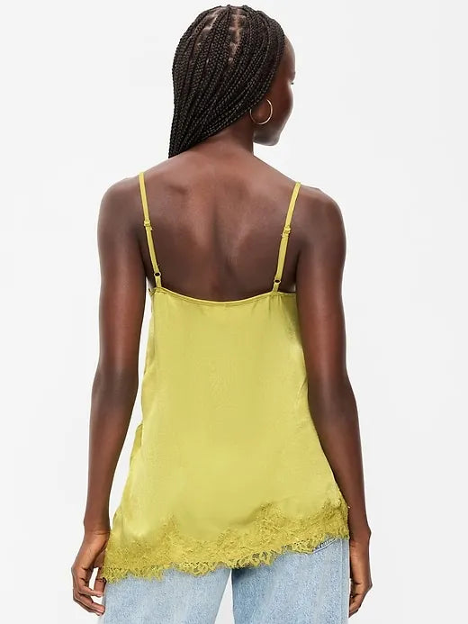 Asymmetrical Lace-Trim Cami Top
