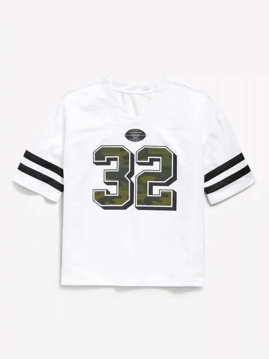 Oversized Football-Style Lifestyle Jersey T-Shirt for Boys