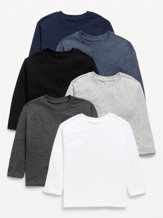 Long-Sleeve T-Shirt 6-Pack for Toddler Boys