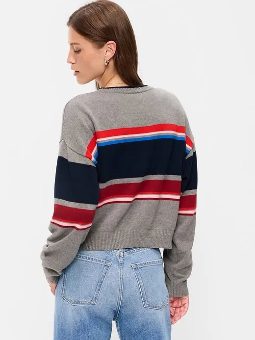 SoSoft Cotton Crew-Neck Cropped Sweater