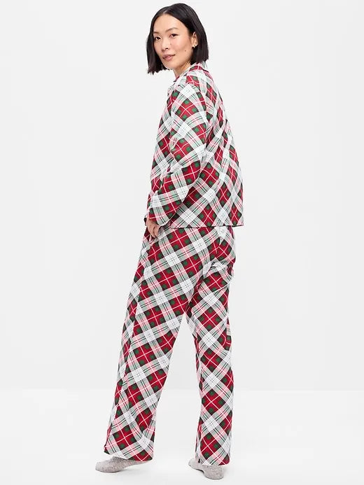 Printed Flannel Pajama Pant Set for Women