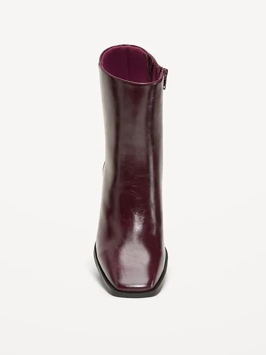 Square-Toe Block-Heel Boots for Women