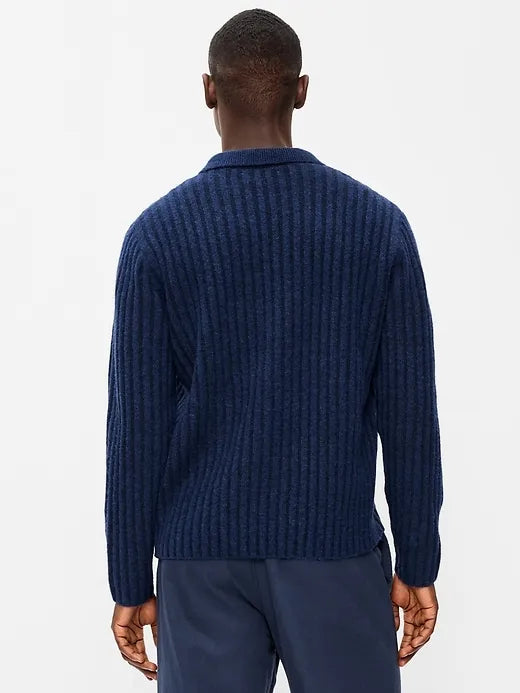 Long-Sleeve Polo Sweater
