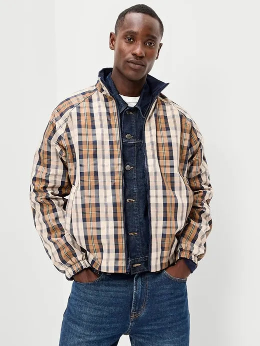 Water-Resistant Reversible Windbreaker Jacket