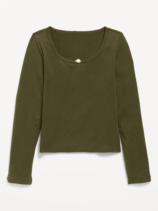 Fitted Long-Sleeve Top for Girls