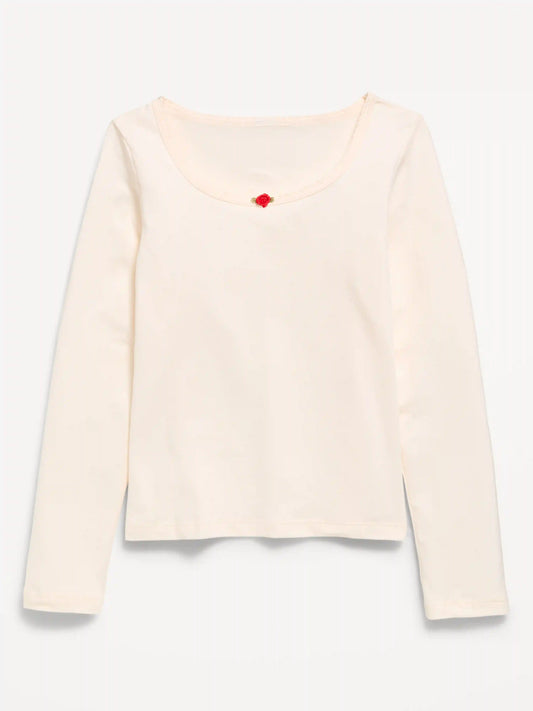 Fitted Long-Sleeve Top for Girls