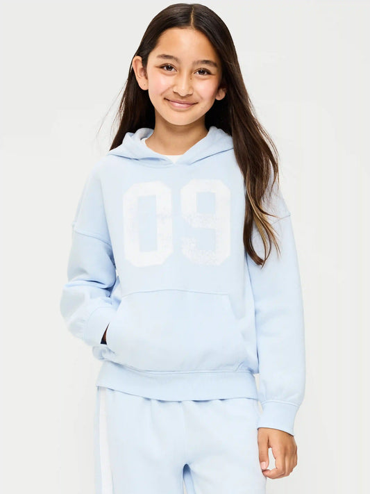 Oversized Graphic Pullover Hoodie for Girls