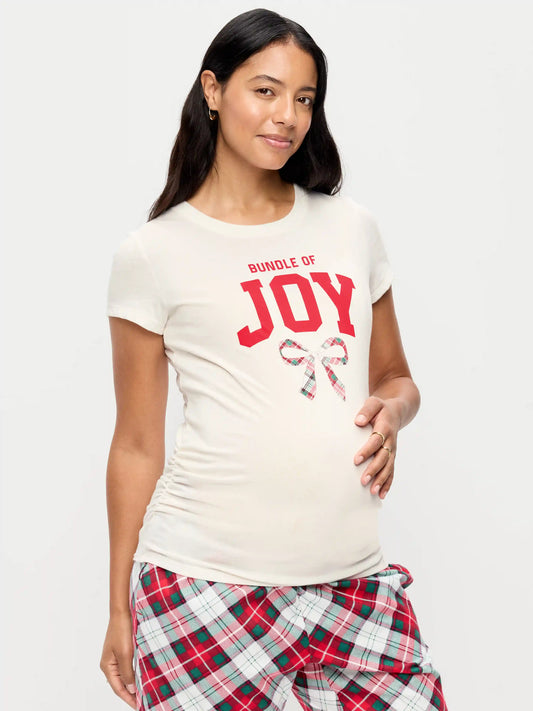 Maternity Side-Shirred Graphic T-Shirt