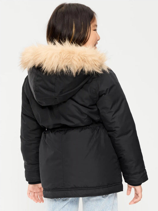 Water-Resistant Parka Jacket for Girls