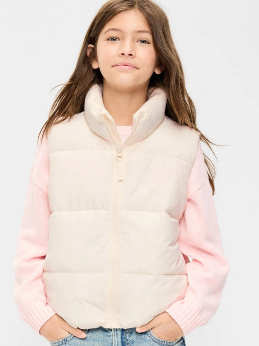 Water-Resistant Quilted Puffer Vest for Girls