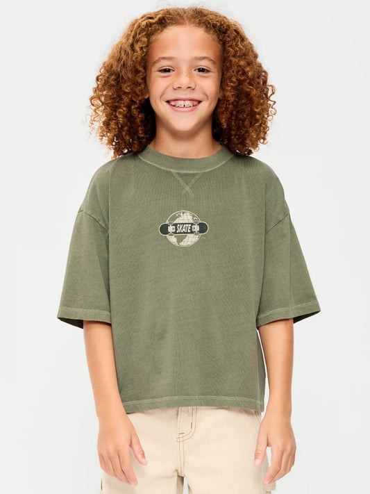 Oversized Short-Sleeve Graphic T-Shirt for Boys