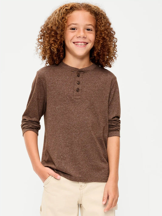 Softest Long-Sleeve Henley T-Shirt for Boys