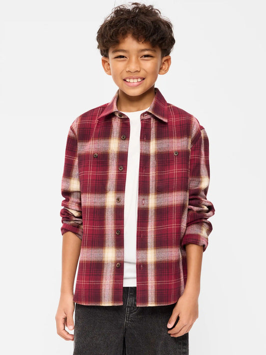 Long-Sleeve Flannel Shirt for Boys
