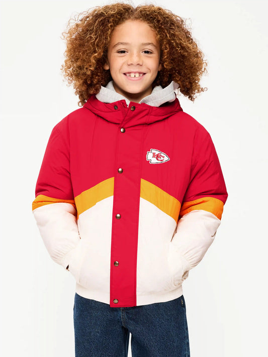 New York Jets Oversized Crinkled Hooded Jacket for Boys