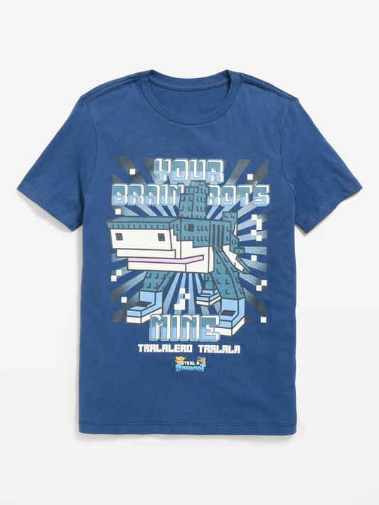 Minecraft™ Brainrot Gender-Neutral Graphic T-Shirt for Kids