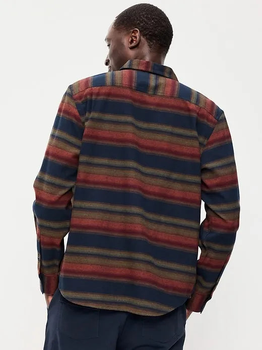 Relaxed Long-Sleeve Flannel Pocket Shirt